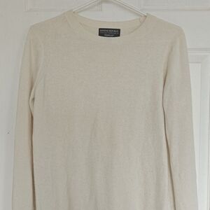 Banana Republic Cream Fine Italian Yarn Filpucci Merino Wool Cashmere Crewneck